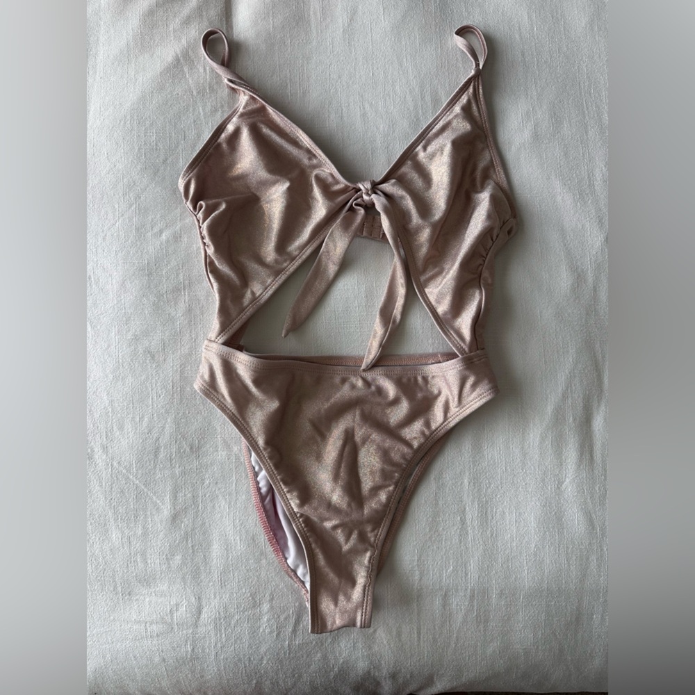 Fashion Nova Shimmering Tan bikini